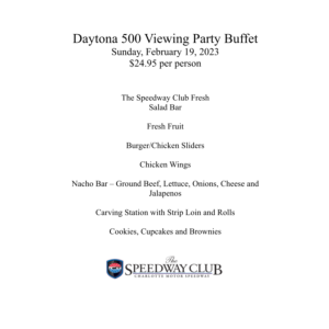 2023 Daytona 500 Viewing Party Menu